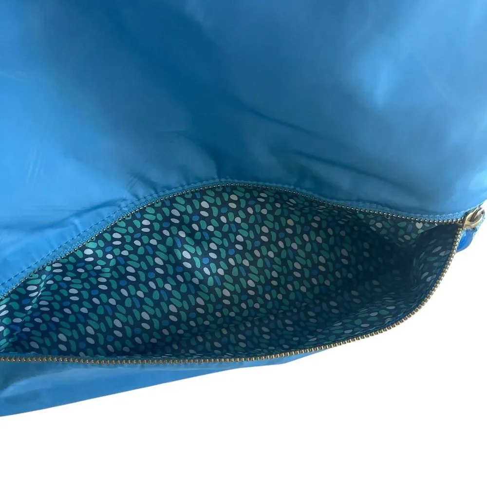 Vera Bradley Light Blue Nylon Large Tote Bag Zip Top Laptop Padded‎ Pockets